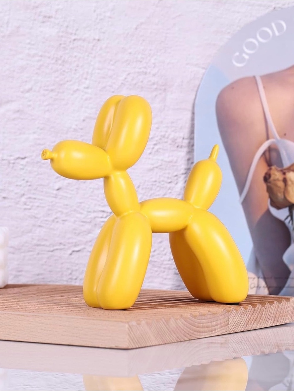 Yellow Balloon Dog Sculpture - Home Accent